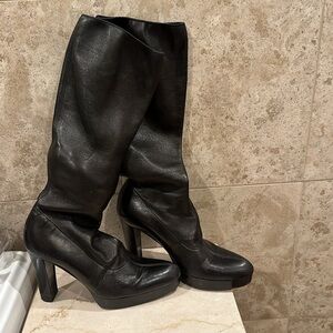 Celine stretch leather platform boots size 35.5